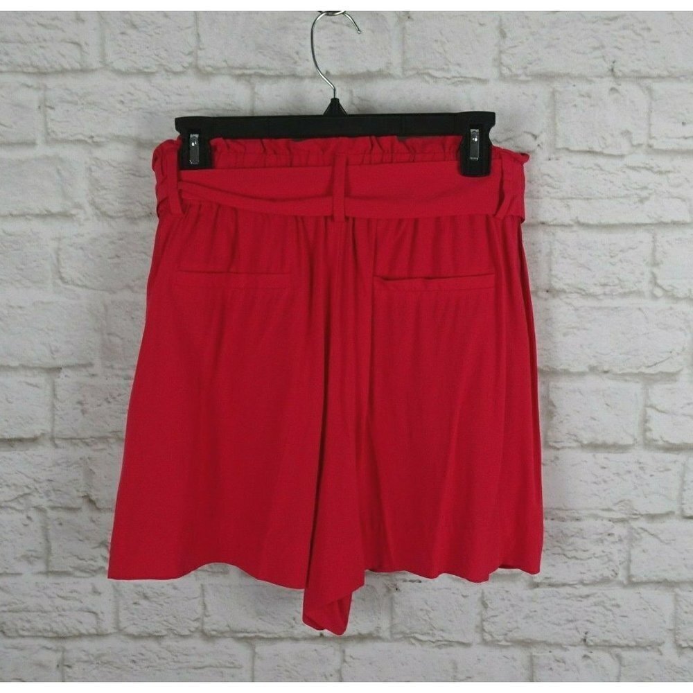 J. Crew Women's Paperbag Shorts Red Tie Waist Sash Pull-On Fashion Chic Size M - Picture 4 of 13